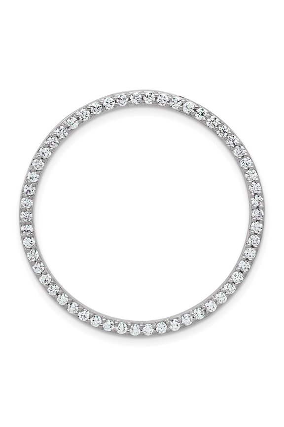 14K White Gold 1 carat Lab Grown Diamond VS/SI+ G+ Complete Circle Chain Slide Pendant