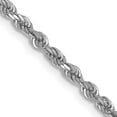 thumbnail image 1 of Diamond2Deal 14K White Gold 2.5mm Diamond-Cut Rope Chain Necklace for Men 30", 1 of 6