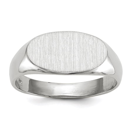 Diamond2Deal 14K White Gold 7.5x13.5mm Open Back Signet Ring for Women Size 6