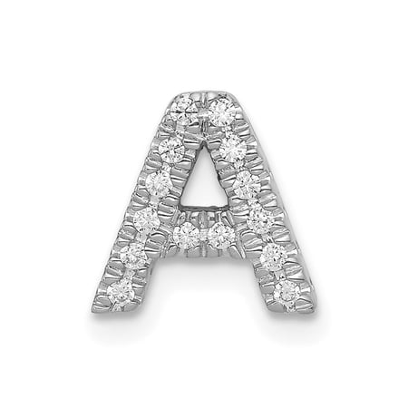 Diamond2Deal 14K White Gold Diamond Letter A Initial Charm