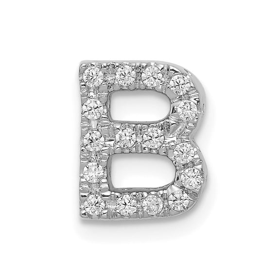 Diamond2Deal 14K White Gold Diamond Letter B Initial Charm