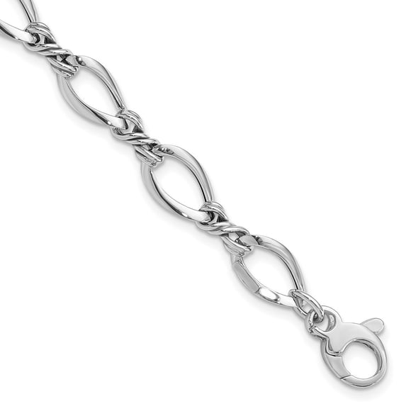 Diamond2Deal 14k White Gold Large Miraculous Medal Pendant - 29mm X 14.5mm, Rhodium Plated Religious Jewelry