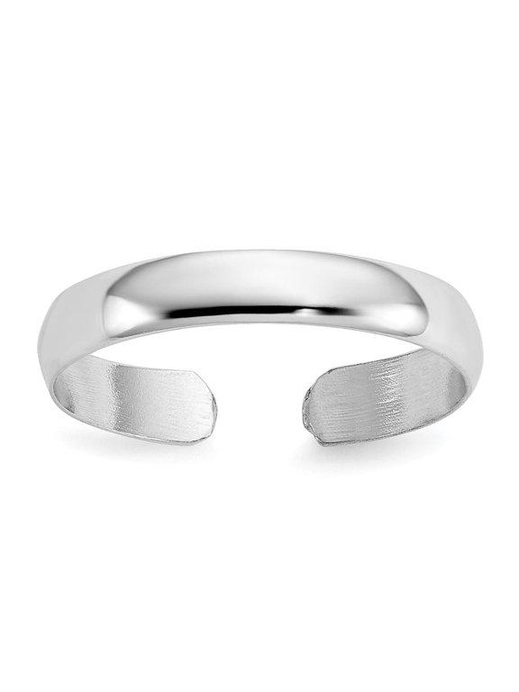 14K White Gold High Polished Toe Ring for Women