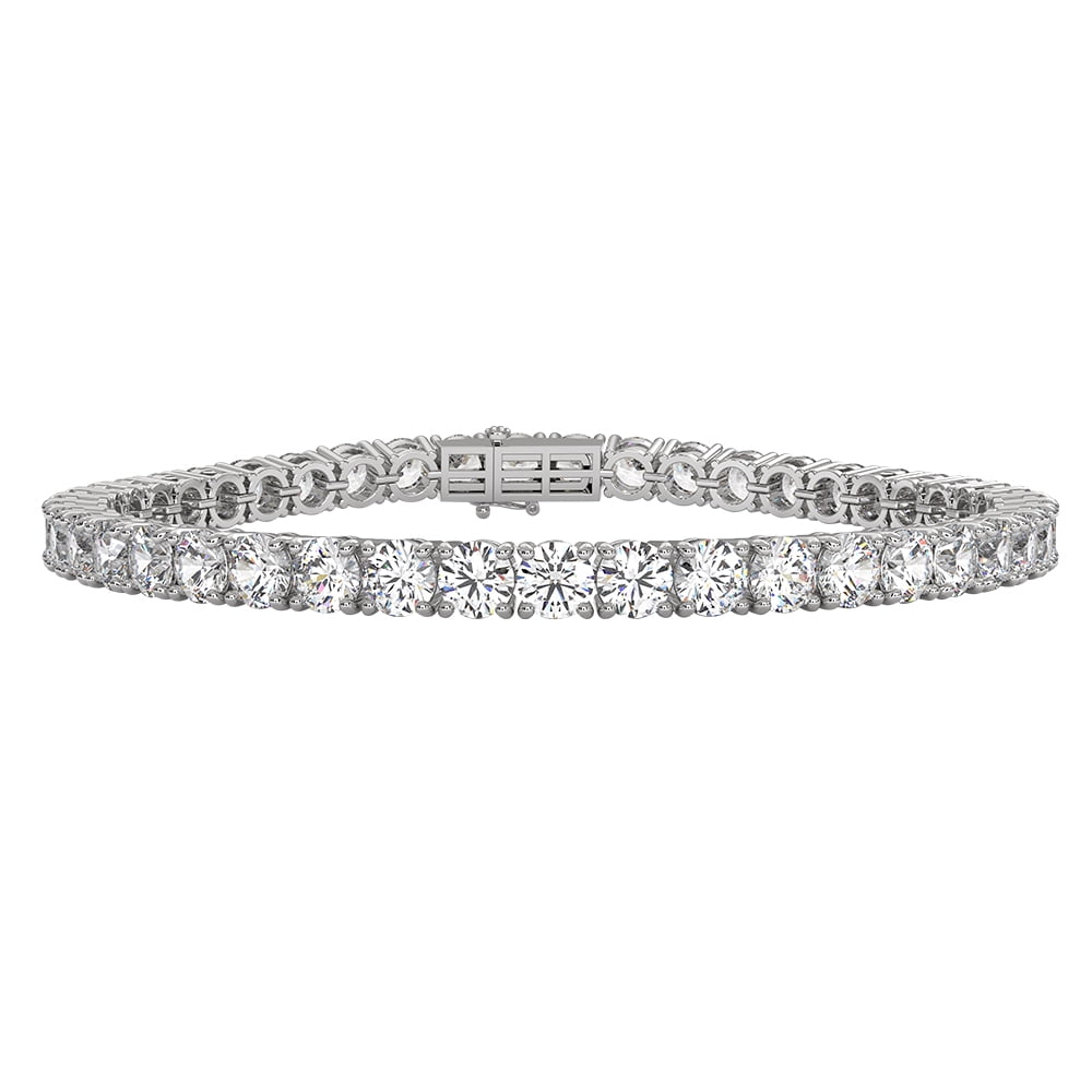 14K White Gold 7-Stone Diamond Channel Wedding Band – 0.413 Cttw, Width 3.5mm, Sizes 6-8