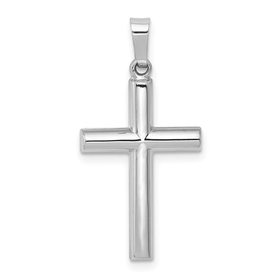 Diamond2Deal 14K White Gold Latin Cross Pendant for Women (L- 1.09 in, W- 0.56 in)