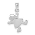 thumbnail image 1 of Diamond2Deal 14K White Gold Little Charm Pendant for Women (L- 0.67 inch, W- 0.43 inch), 1 of 5