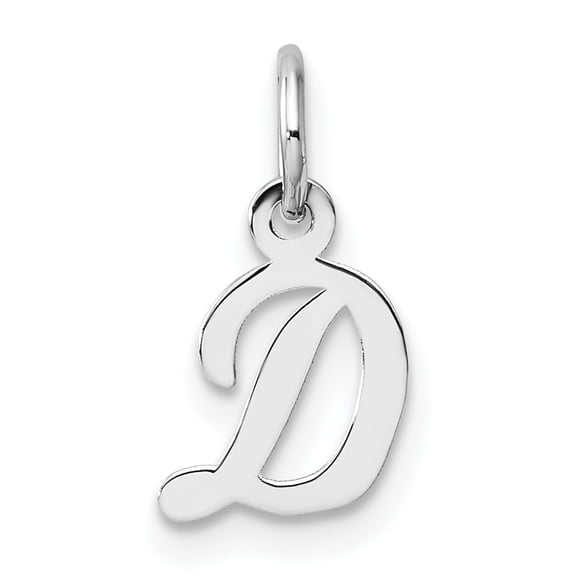 Diamond2Deal 14K White Gold Small Script Letter D Initial Charm
