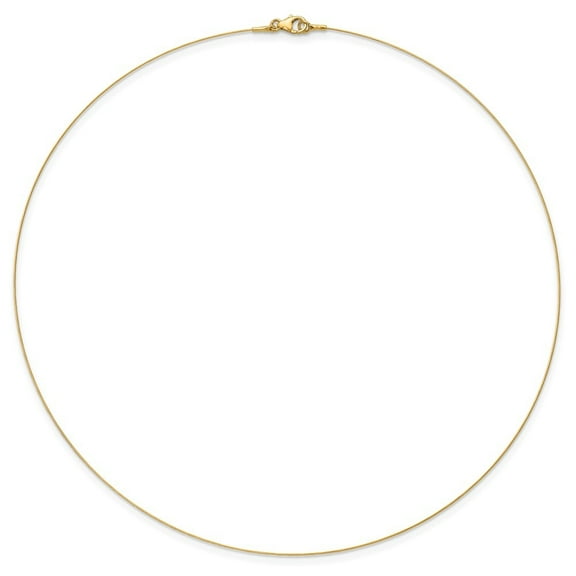 Diamond2Deal 14K Yellow Gold 0.5mm Single Wire Necklace for Women 16"