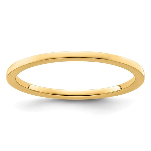 Diamond2Deal 14K Yellow Gold 1.2mm Flat Polished Stackable Band Ring for Women Size 5.5