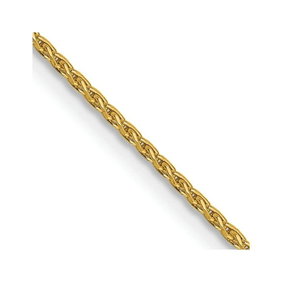 Diamond2Deal 14K Yellow Gold 1 mm Diamond-cut Parisian Wheat Chain Necklace for Women 22"