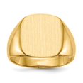 thumbnail image 1 of Diamond2Deal 14K Yellow Gold 13.5x13.5mm Open Back Signet Ring for Men Size 10, 1 of 3