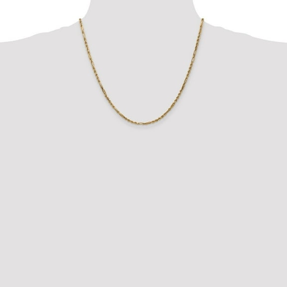 Diamond2Deal 14K Yellow Gold 2.5mm Diamond-Cut Milano Rope Chain Necklace for Women 20"