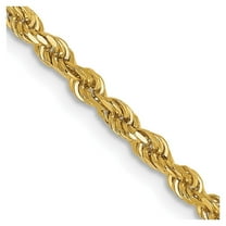 Diamond2Deal 14K Yellow Gold 2.5mm Diamond-Cut Rope Chain Necklace for Men 30"