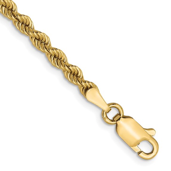 14K Yellow Gold Figaro Chain Bracelet - 6.25mm Semi-Solid Hollow Lobster Clasp, 8 Inch For Men & Women
