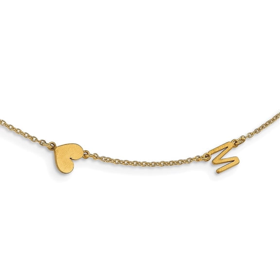 Diamond2Deal 14K Yellow Gold 2 Initial Symbol Necklace for Women