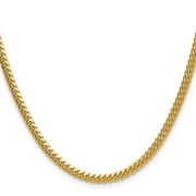 DIAMOND2DEAL INC Diamond2Deal 14K Yellow Gold 3.5mm Solid Miami Cuban Chain Necklace for Men 18"