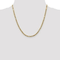 Diamond2Deal 14K Yellow Gold 3mm Diamond-Cut Milano Rope Chain Necklace for Women 20"