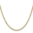 thumbnail image 1 of Diamond2Deal 14K Yellow Gold 3mm Diamond-Cut Round Open Link Cable Chain Necklace for Women 30", 1 of 6