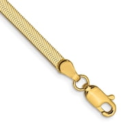 Diamond2Deal 14K Yellow Gold 3mm Silky Herringbone Chain Bracelet for Men 8"