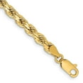 thumbnail image 1 of Diamond2Deal 14K Yellow Gold 4.25mm Diamond-Cut Rope Chain Bracelet for Men 9", 1 of 4