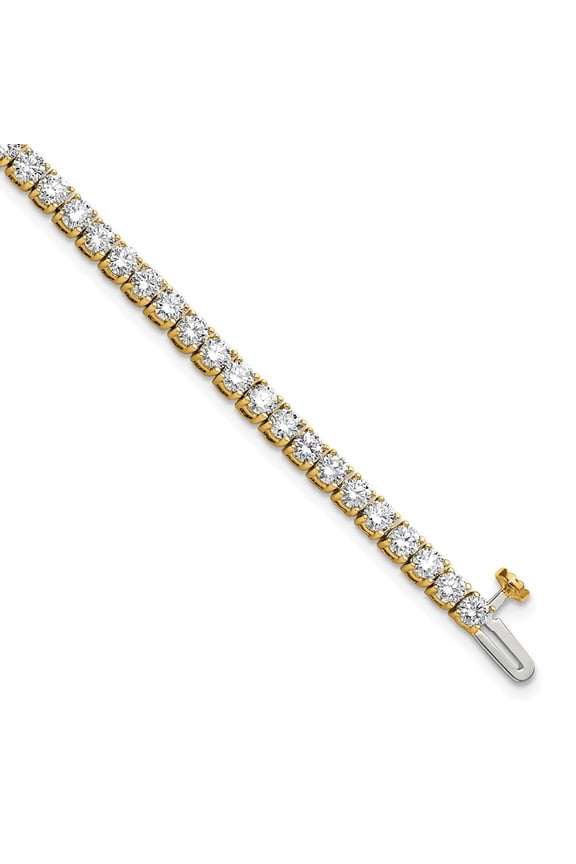 14K Yellow Gold 5 carat Lab Grown Diamond VS+ F+ Complete Tennis Bracelet