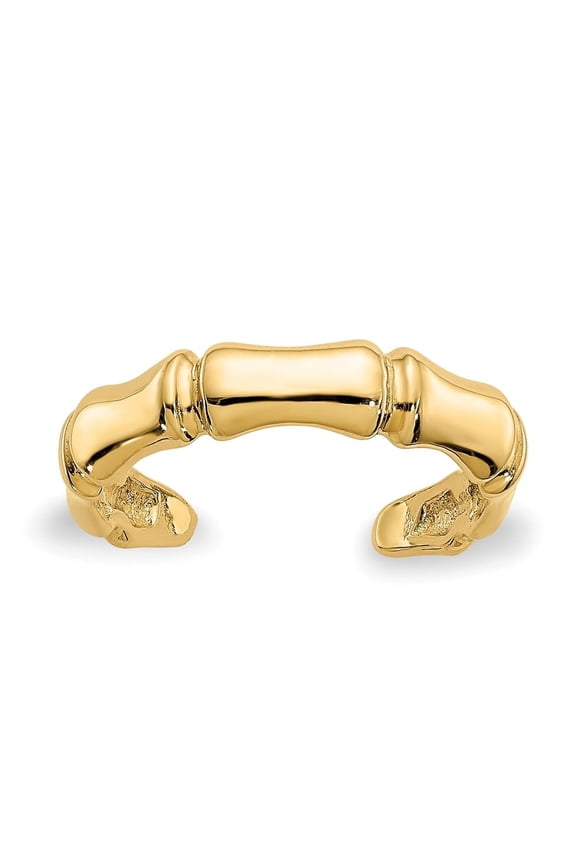 Diamond2Deal 14K Yellow Gold Bamboo Toe Ring for Women