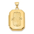 thumbnail image 1 of Diamond2Deal 14K Yellow Gold Brushed Rectangular Locket Pendant for Women (L- 1.08 in, W- 0.6 in), 1 of 1