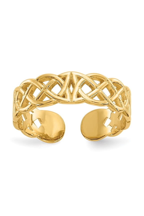14K Yellow Gold Celtic Toe Ring for Women