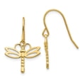 thumbnail image 1 of Diamond2Deal 14K Yellow Gold Dragonfly Shepherd Hook Earrings for Women (L- 1.03 inch, W- 0.63 inch), 1 of 2