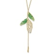 thumbnail image 1 of Diamond2Deal 14K Yellow Gold Green Enamel Butterfly Wing Y-drop Cable Chain Necklace for Women 18", 1 of 6