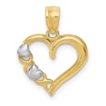 thumbnail image 1 of Diamond2Deal 14K Yellow Gold Heart and -X- Pendant for Women (L- 0.75 in, W- 0.6 in), 1 of 4