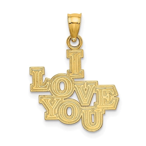 Diamond2Deal 14K Yellow GoldStacked Block Charm Pendant for Women (L-20.75 mm,W-18.2 mm)