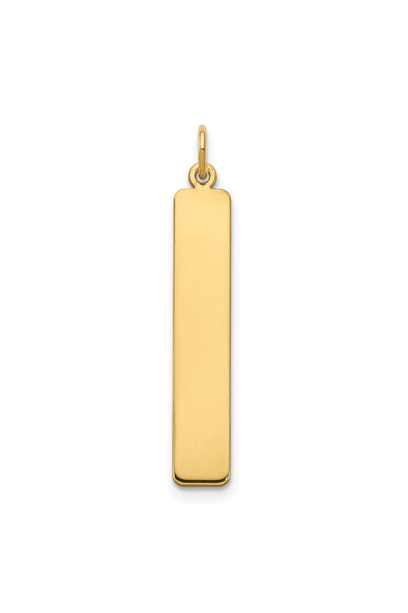 14K Yellow Gold Large Blank Bar Charm