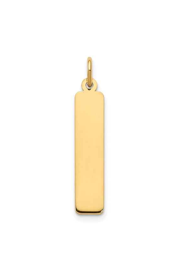 14K Yellow Gold Medium Blank Bar Charm