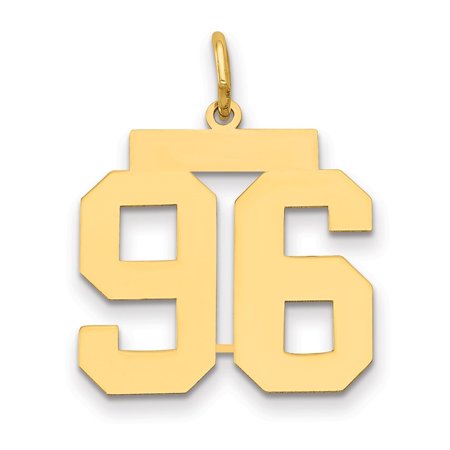 Diamond2Deal 14K Yellow Gold Medium Polished Number 96 Charm for Women