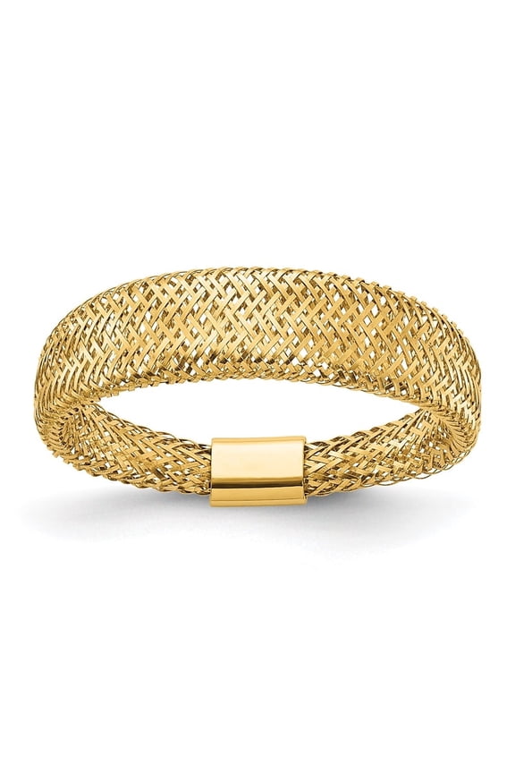 Diamond2Deal 14K Yellow Gold Mesh Tapered Stretch Ring for Women
