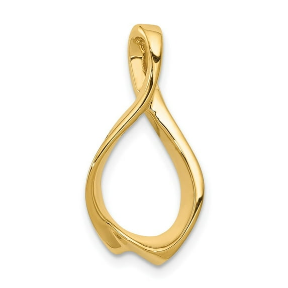 Diamond2Deal 14K Yellow Gold Omega Slide Pendant for Women (L- 0.95 in, W- 0.48 in)
