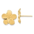 thumbnail image 1 of Diamond2Deal 14K Yellow Gold Plumeria French Wire Earrings for Women (L- 0.71 inch, W- 0.56 inch), 1 of 2