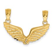 Diamond2Deal 14K Yellow Gold 2 Piece Break Apart Angel Wings Pendant for Women