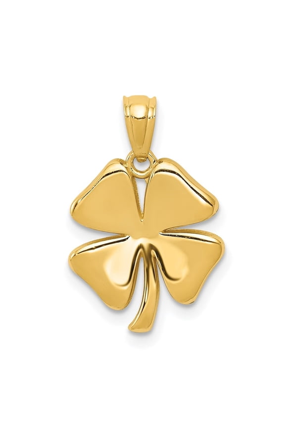 14K Yellow Gold 4 Leaf Cr Pendant for Men