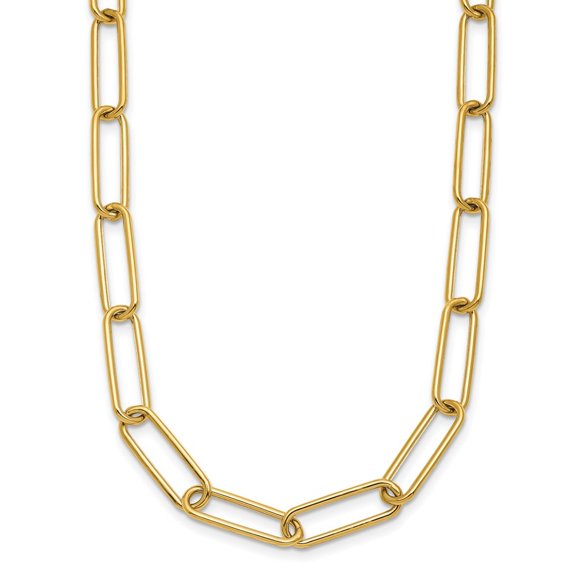 Diamond2Deal 14K Yellow Gold Polished 5.9mm Paperclip Link Necklace for Women 24"