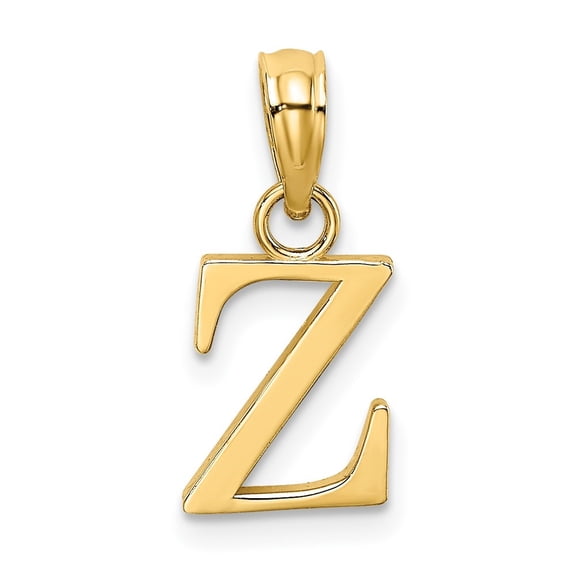 Diamond2Deal 14K Yellow Gold Polished Block Letter Z Initial Pendant