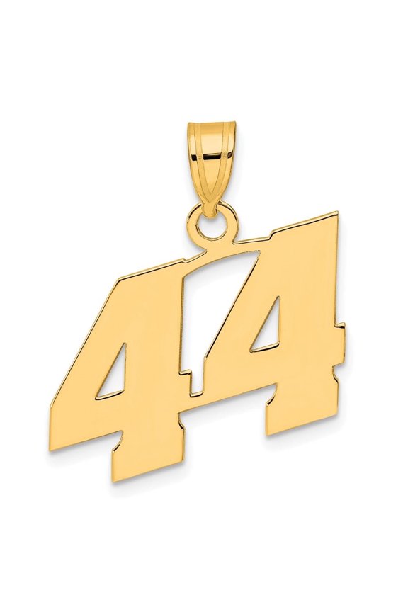 14K Yellow Gold Polished Block Number 44 Pendant for Women