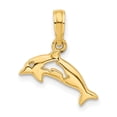 thumbnail image 1 of Diamond2Deal 14K Yellow Gold Polished Dolphin with Cut-Out Dolphin Pendant for Women (L- 0.69 inch, W- 0.6 inch), 1 of 6