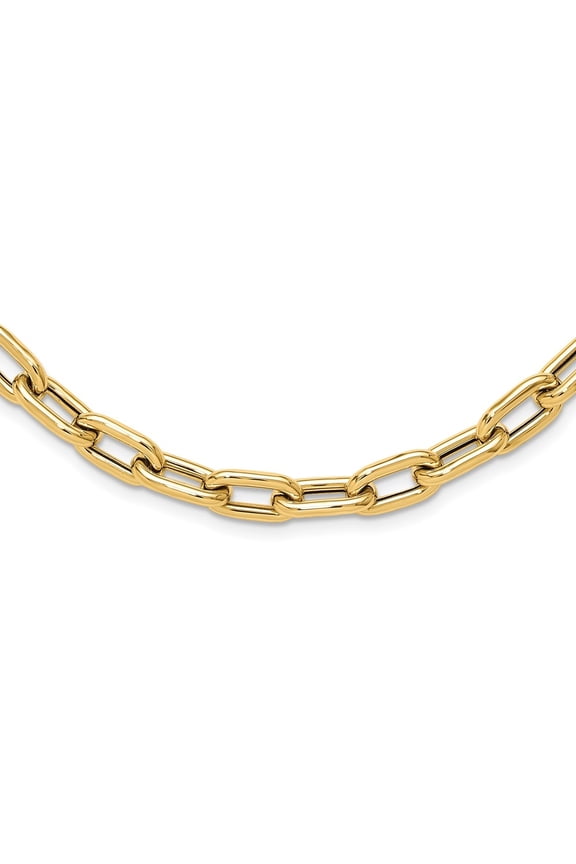 14K Yellow Gold Polished Fancy Toggle Link Necklace for Women 18"