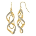 thumbnail image 1 of Diamond2Deal 14K Yellow Gold Glitter Infused Spiral Dangle Earrings for Women (L- 2.25 inch, W- 0.6 inch), 1 of 2