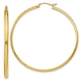 thumbnail image 1 of Diamond2Deal 14K Yellow Gold Polished Hoop Earring for Women (L- 1.97 inch, W- 1.97 inch), 1 of 6
