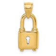 thumbnail image 1 of Diamond2Deal 14K Yellow Gold Lock Charm Pendant for Women (L- 0.74 in, W- 0.34 in), 1 of 4