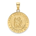 thumbnail image 1 of Diamond2Deal 14K Yellow Gold Saint Christopher Medal Pendant for Women (L- 1.22 in, W- 0.86 in), 1 of 2