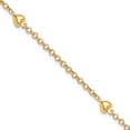 thumbnail image 1 of Diamond2Deal 14K Yellow Gold Puff Heart Anklet for Women, 1 of 9